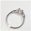 Image 4 : 25) 14 KARAT WHITE GOLD FANCY CUT DIAMOND RING
