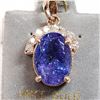 Image 1 : 29) 14 KARAT ROSE GOLD TANZANITE & DIAMOND PENDANT