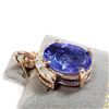 Image 3 : 29) 14 KARAT ROSE GOLD TANZANITE & DIAMOND PENDANT