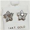 Image 2 : 34) 14 KARAT WHITE GOLD PAIR OF DIAMOND STUD