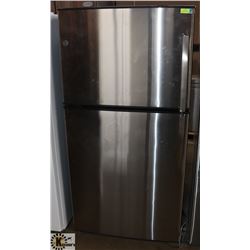 GE STAINLESS UPRIGHT REFRIGERATOR WITH TOP
