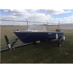 14FT PETERBILT CEDAR BOAT WITH NEW 20HP MERCURY