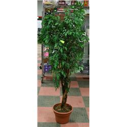ARTIFICIAL TREE , DAMAGE TO PLASTIC POT APPROX 72"