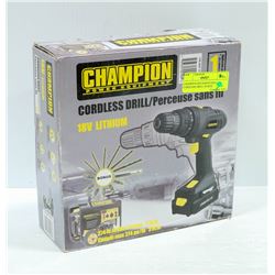 CHAMPION RECHARGEABLE CORDLESS DRILL IN BOX