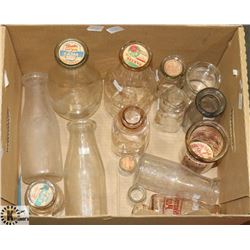 ANTIQUE COLLECTION OF MILK BOTTLES