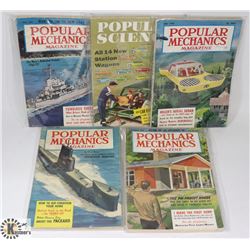LOT OF 5 1950'S POPULAR MECHANICS NOSTALGIC