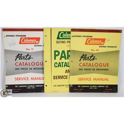 RARE COLEMAN PARTS CATALOUGES 1959 - 1964 - 1965