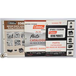 RARE COLEMAN  PARTS CATALOUGES 1967 - 1969 - 1973