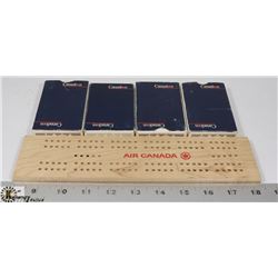 AIR CANADA CRIB BOARD AND CANADIAN PLAYING CARDS