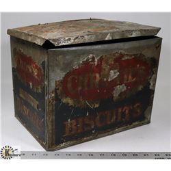 VINTAGE LARGE TIN CHRISTIES BISCUTS