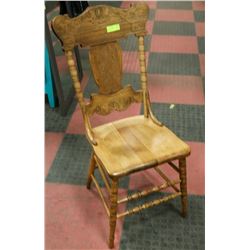 ANTIQUE PRESSED BACK CHAIR PROFESSIONALLY