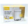 Image 1 : PAIR OF STAINLESS STEEL STEP TRASH CAN FOOT OPERAT