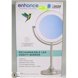 ENHANCE RECHARGEABLE LED VANITY MIRROR WITH