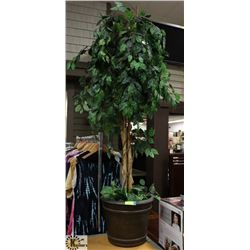 ARTIFICIAL LEAFY TREE IN CERAMIC BROWN