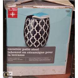 CERAMIC PATIO STOOL