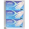 Image 1 : 3 BOXES OF 100 SIZE SMALL LATEX DISPOSABLE GLOVES