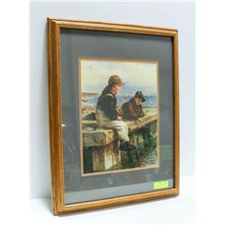 OAK FRAMED NORMAN ROCKWELL PICTURE 27 X 26