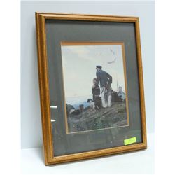 OAK FRAMED NORMAN ROCKWELL PICTURE 27" X 26"
