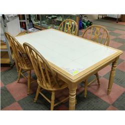 TILE TOP DINETTE SET WITH 4 CHAIRS