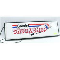 GABRIEL SHOCK LIGHTED ADVERTISING SIGN, 37" X 12"