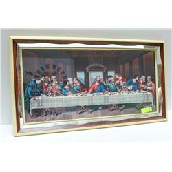 LAST SUPPER PICTURE, GLASS AND MIRRORED EDGED