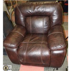 LARGE DARK BROWN "STITCHED" LEATHER