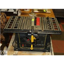 MASTERCRAFT 10" BENCH SAW BOLTED TO ROLLING BASE