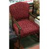 Image 1 : ANTIQUE CHAIR WITH DARK RED UPHOLSTERY