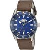 Image 1 : ARMANI EXCHANGE BLUE DIAL BROWN LEATHER BAND WATCH