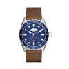 Image 2 : ARMANI EXCHANGE BLUE DIAL BROWN LEATHER BAND WATCH