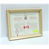 Image 1 : 1964 FRAMED PROCLAMATION  OF MAPLE LEAF FLAG WITH