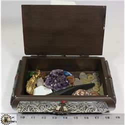 DECORATIVE WOOD PIRATE CHEST-BOX WITH