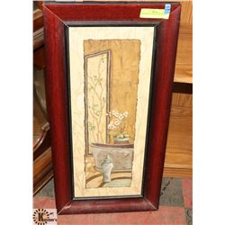 FRAMED PICTURE OF A BATHTUB.