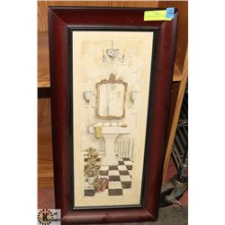 FRAMED PICTURE OF A SINK.