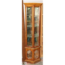 WOOD CURIO CABINET 6' TALL. FURNITURE