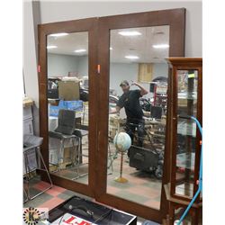 LOT OF 2 LARGE WOOD FRAMED MIRRORS