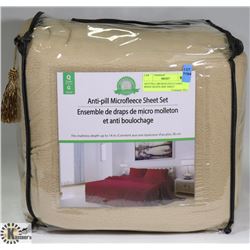 ANTI PILL MICROFLEECE CAMEL BEIGE QUEEN SIZE SHEET