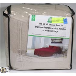 ANTI PILL MICROFLEECE TAUPE QUEEN SIZE SHEET