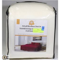 ANTI PILL MICROFLEECE OFF WHITE KING SIZE SHEET