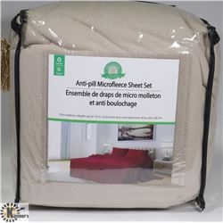 QUEEN LT GREY  ANTI-PILL MICROFLEECE SHEET SET
