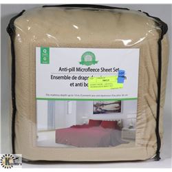 QUEEN TAUPE   ANTI-PILL MICROFLEECE SHEET SET