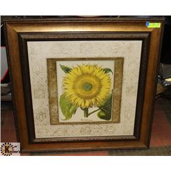 FRAMED PICTURE OF SUNFLOWER.