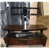 Image 1 : WOOD & GLASS FLAT SCREEN TV STAND