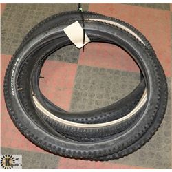 LOT OF 5 MOUNTAIN BIKE TIRES AND TUBES