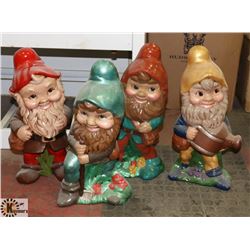 LOT OF 4 CERAMIC GNOMES.