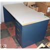 Image 1 : GREY AND BLUE DESK 5' WIDE X 30" DEEP X 29" TALL