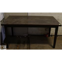 WOOD TONE KITCHEN TABLE 35.5"X60"X30.5".