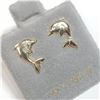 Image 1 : 48) 14K  DOLPHIN SCREWBACK EARRINGS