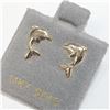 Image 2 : 48) 14K  DOLPHIN SCREWBACK EARRINGS