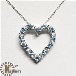 35) SILVER BLUE TOPAZ 20" NECKLACE